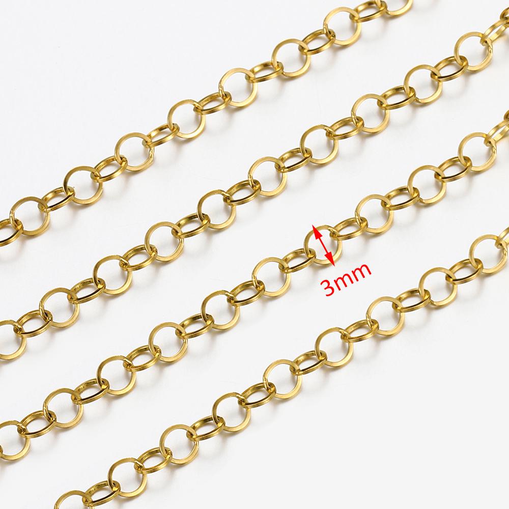 No Fade 2Meters Stainless Steel Link Chains for Jewelry Making DIY Necklace Bracelet Chain Accessories Beaded Chain Wholesale