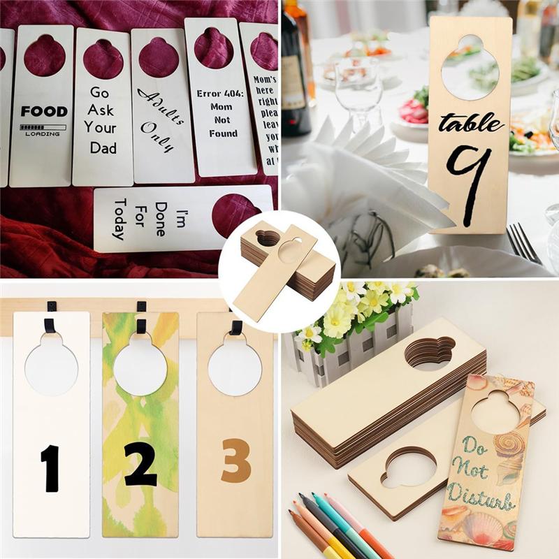 Versatile 20PC Unfinished Wood Door Knob Hanger Door Knob Signs For Painting DIY Craft Home Office Hotel Decoration Business Use