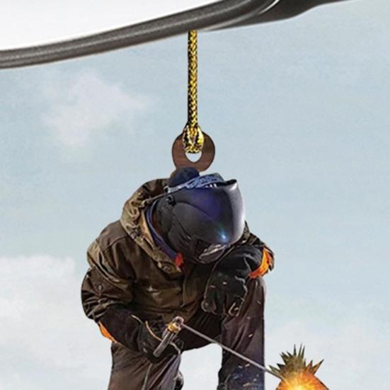 Svářečské ozdoby na vánoční stromek 2D plochá svářečská ozdoba akrylová vánoční stromková závěsná dekorace dárky pro muže svářeče