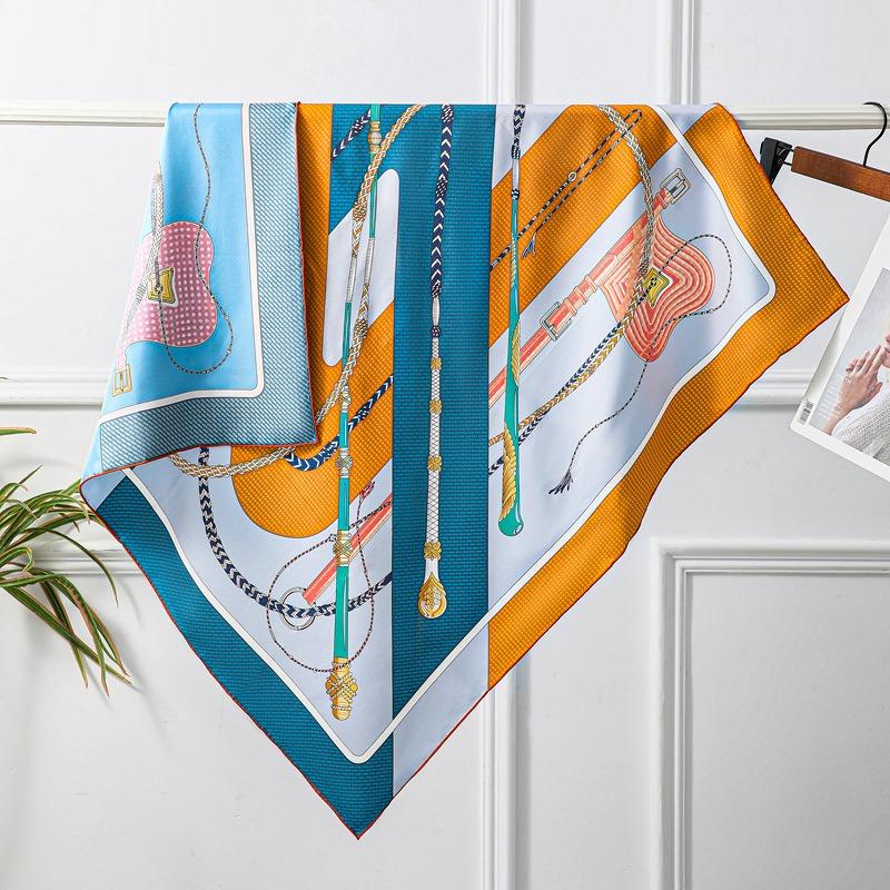 Herbst und Winter neu 18 Seide Seidenschal Damen Leichter Luxus High-End 90cm Großer quadratischer Schal Mode Köperschal