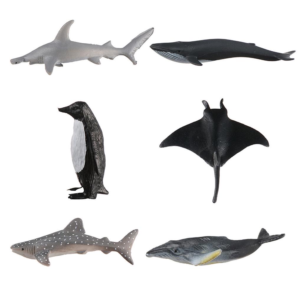 (Precious memory)Simulated Marine Animal Figure Model Shark Dolphin Children Toys 12Pcs