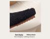 Baotou Warm Cotton Retro Slippers – Postpartum Casual Velvet Fluffy Half-Slippers for Home