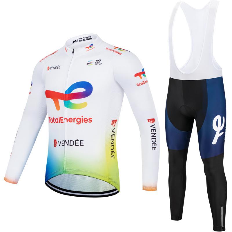 Tour De France 2026 Strap Long Sleeve Cycling Suit Set Winter Warm Thin Fleece Cycling Shirt Cycling Top Overalls