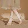 Nude New Thin Heel High Heels Women's Pointed Head Light Mouth Versatile Professional Commuter High Heel Single Shoes One Word with Waterproof Table