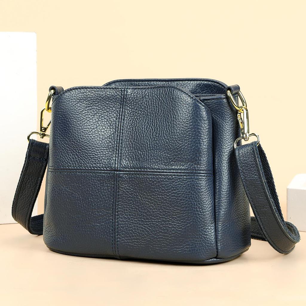 Elegant Genuine Leather Crossbody Handbag for Women - Large Capacity, Versatile Design