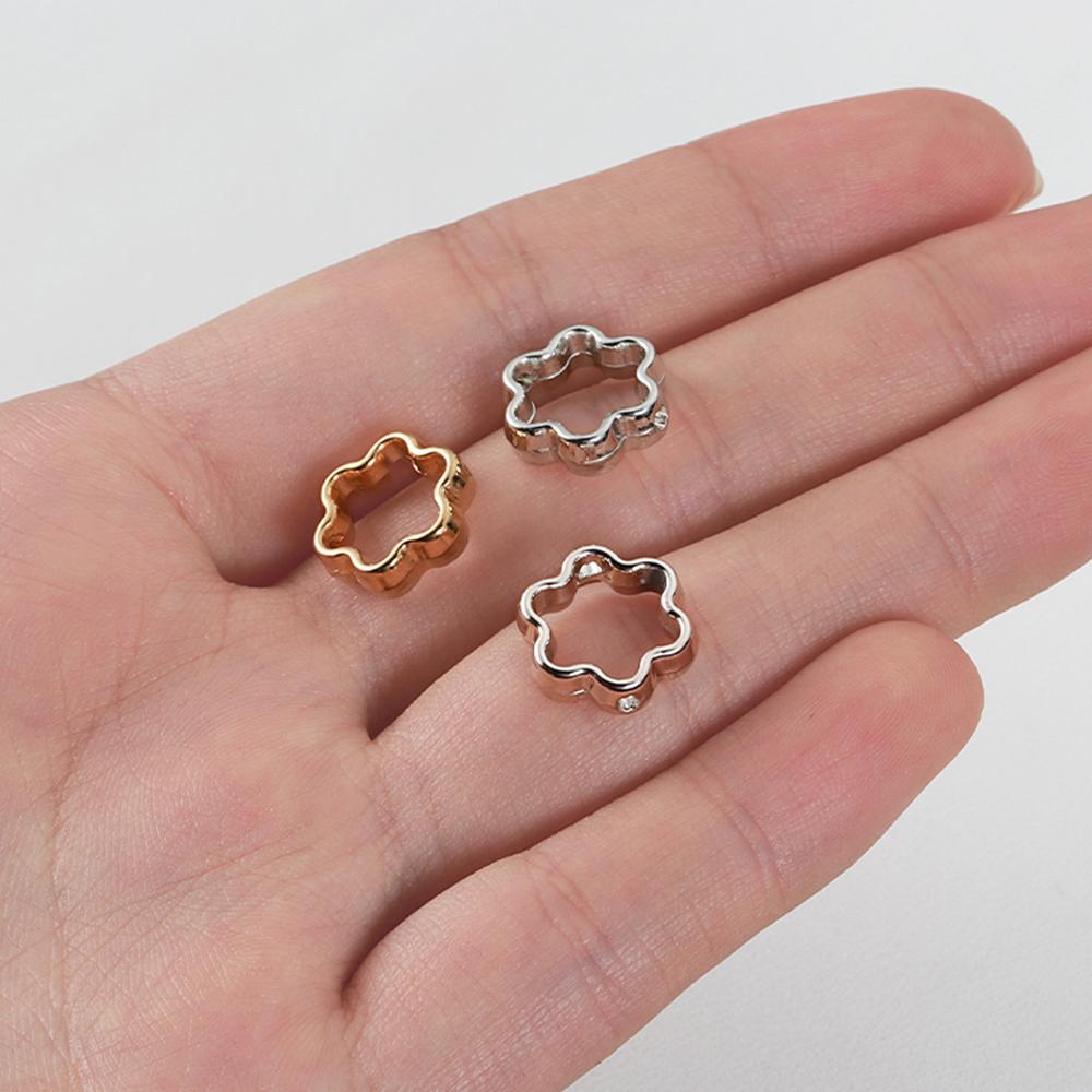 50 Stück Zweiloch CCB Blume Rahmen Abstandshalter Perlen DIY Halskette Armband Ohrringe Verbinder Anhänger Schmuckzubehör
