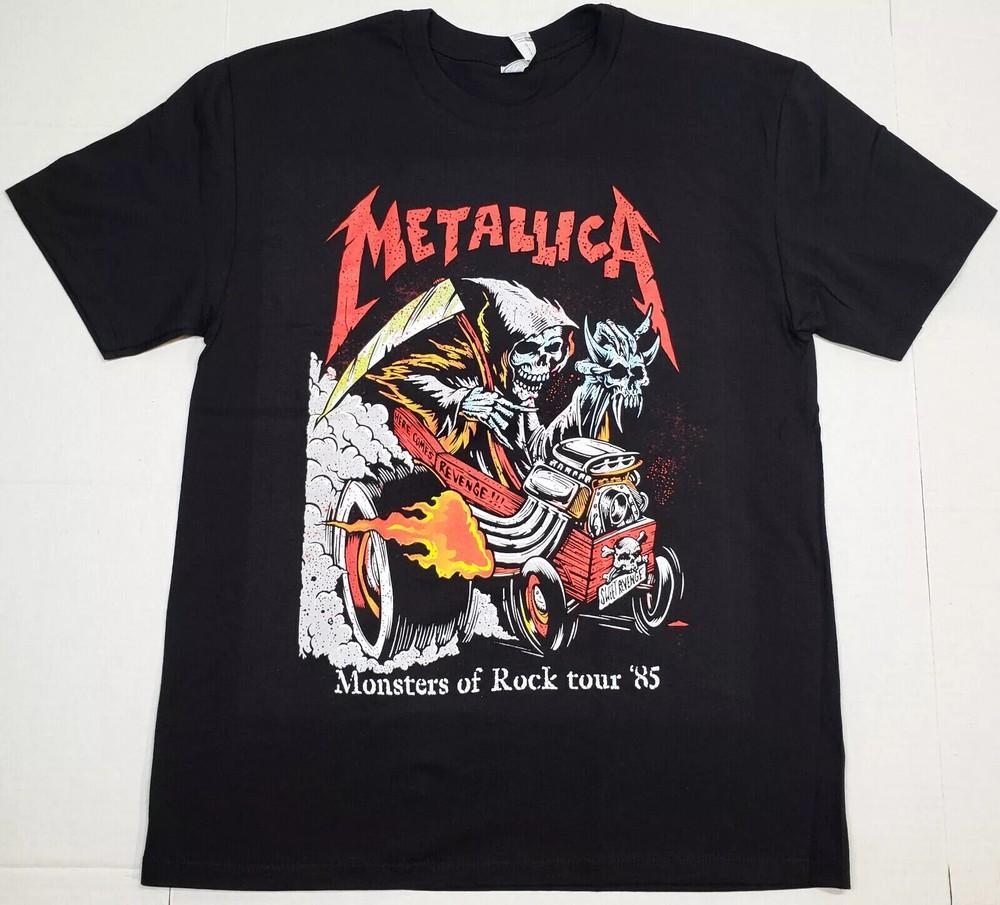 Metallica Перепечатка Monsters Of Rock Тур 1985 Хэви-метал Винтажный Стиль Унисекс Футболка S