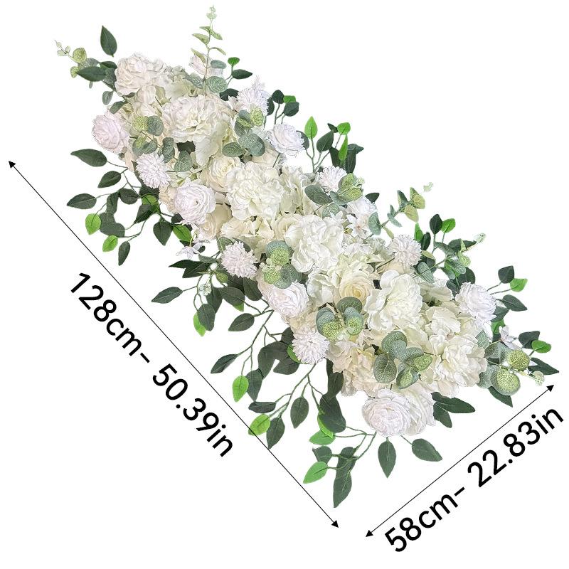 1-Meter Wedding Flower Row - Faux Floral Decor for Aisle & Arch
