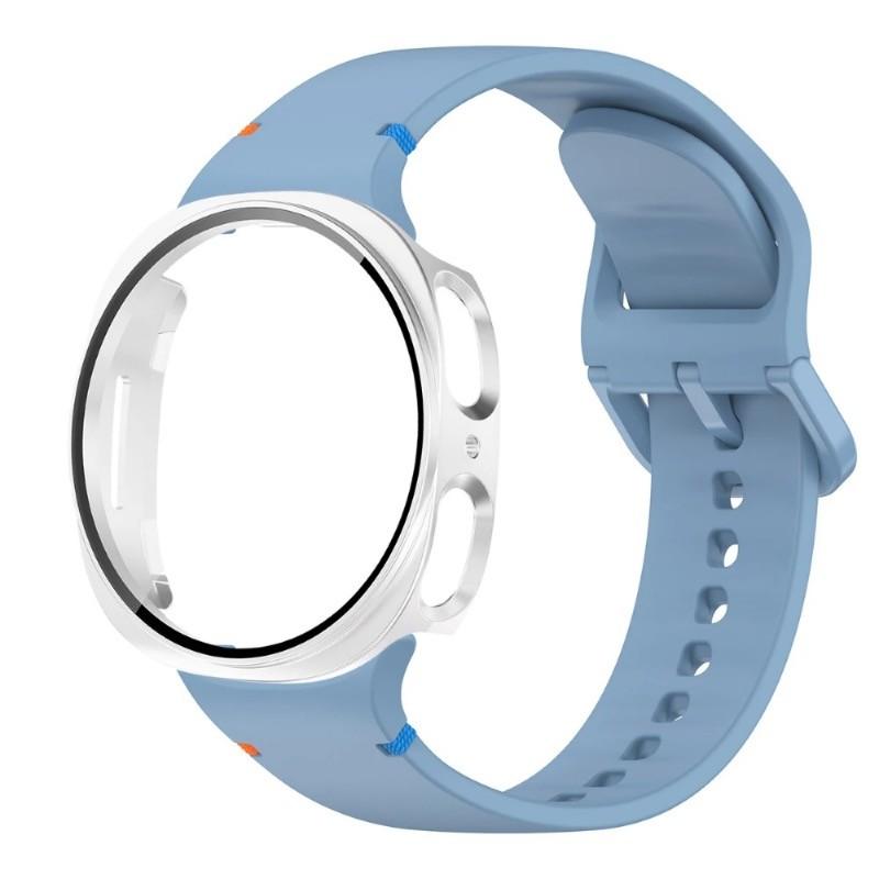 Silicone Strap for Samsung Galaxy Watch 8 40 44mm Band with Case Screen Protector Bumper Cover