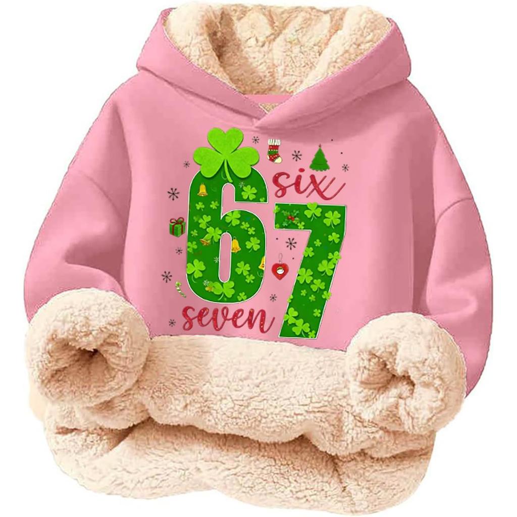 Children's Fashionable Printing Casual Fleece Hooded Loose Fit Hoodie Without Pockets