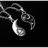 Tai Chi Bagua necklace, sun, moon, mosaic jewelry, fashion, good friend couple sisters set