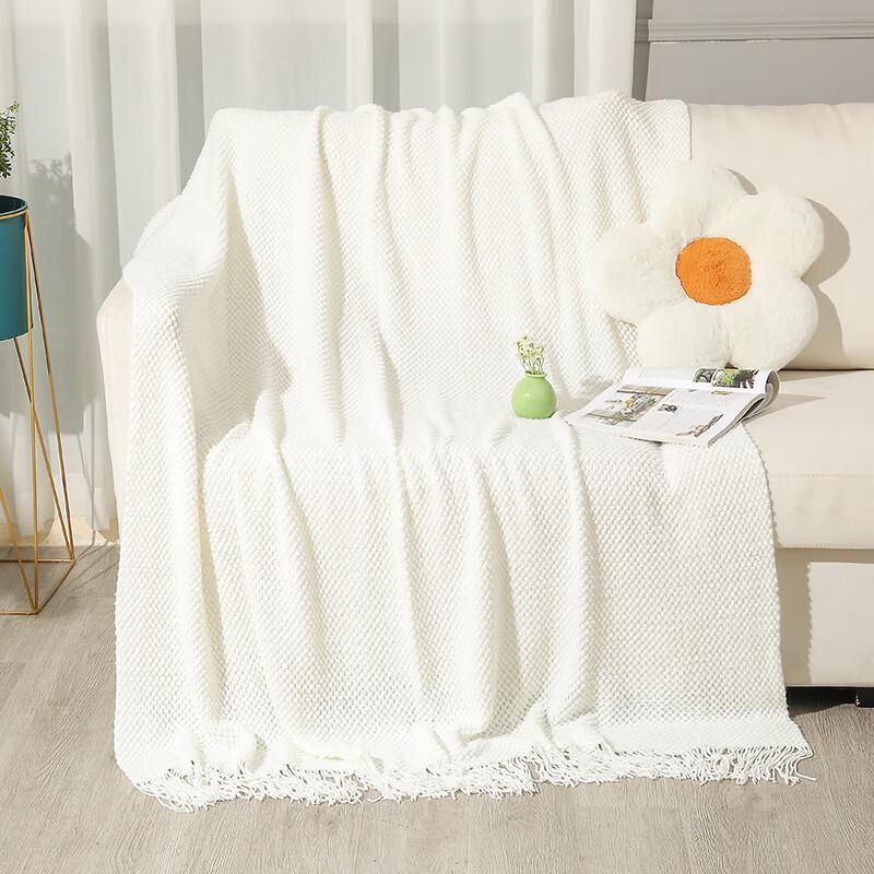 OEING Knitted Bed End Throw Blanket 130x230 CM (with fringe)
