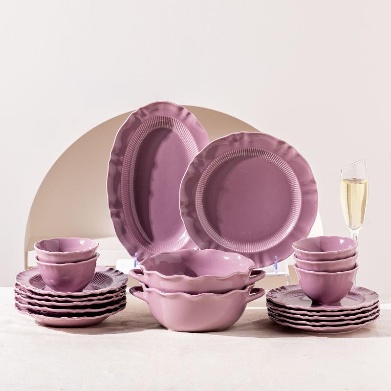 Cremefarbener Rock Schüssel Teller Besteck Keramikschüssel Stil Haushalt Gemüseteller Fischteller Suppenschüssel Reisschüssel