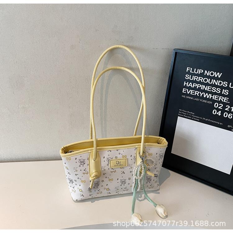 Welpen-Print Achseltasche Damen 2025 neue Mode große Kapazität Pendler-Tragetasche einfache Textur Umhängetasche