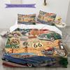 Set Copripiumino Trapuntato con Motivo Route 66 Federa Decorazione per la Casa Regalo di Compleanno (1 * copripiumino + 2 * federa, senza nucleo)