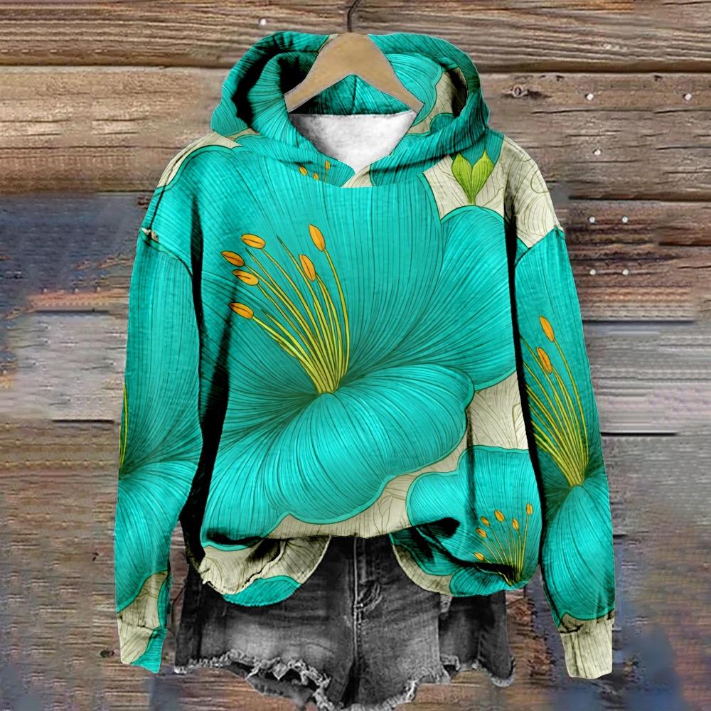 Fashion Flower Hoodies Floral 3D Print Women Men Hooded Sweatshirts Streetwear Oversized Pullover Hoodie Tops Female Clothing