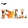 Farmhouse Harvest Table Centerpieces 4Pcs/Set Fall Wooden Tabletop Signs, Autumn Maple Leaf Letter Decorations for Seasonal Holiday Party Supplies