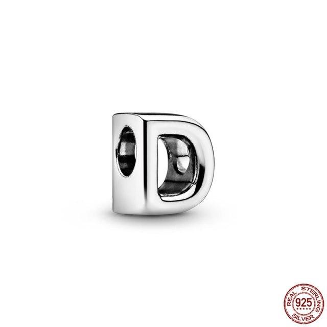 

100% натуральная подвеска из стерлингового серебра 925 пробы, памятная буква серии A-Z, бисер, оригинальный браслет-подвеска Panjia, ювелирные изделия