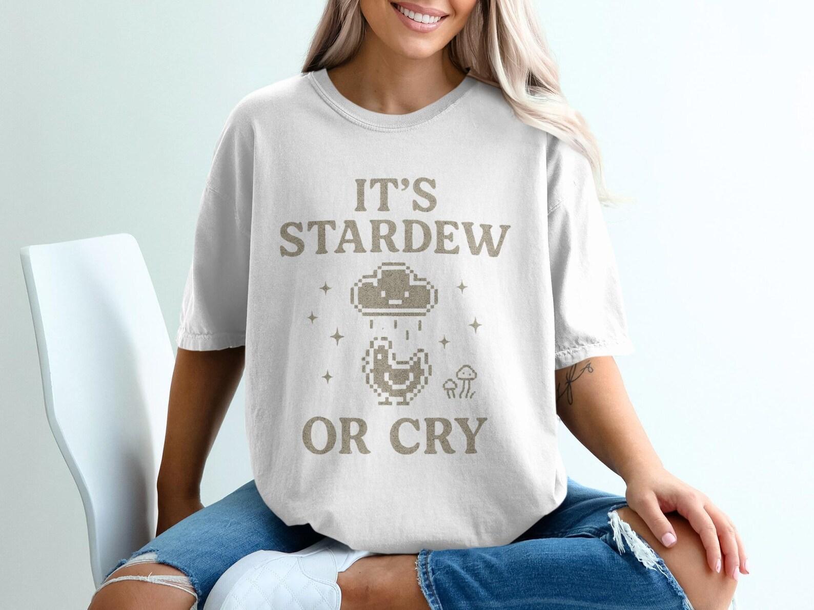 Stardew Valley Shirt Krobus Junimo Video Game Tee, Cozy Gaming Shirt, Stardew Merch, Gamer Gift, Stardew Chicken, Pixel Art Shirt S