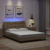 LED Bed Frame without Mattress  Hvar  Cappuccino Brown 120x200 cm
