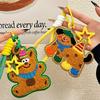 Cute Cartoon Embroidery Animal Felt Keychain Soft Plush Keyring Stuffed Key Holder Lovely Backpack Pendant Bag Charm Couple Gift