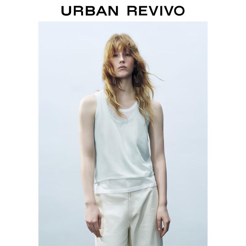 

UR 2025 Летний женский трикотажный топ без рукавов, имитация двойки S