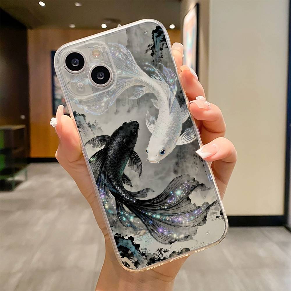 Fishes Case Phone Case For iPhone 17 16e 16 15 14 13 12 11mini Pro Max X XR XSMAX 8 7 Air Plus Soft Cover