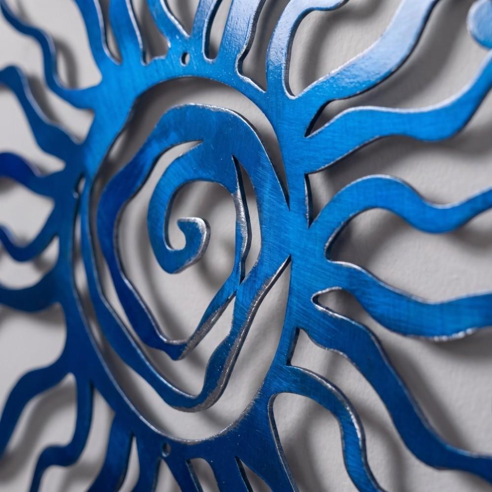Arte de Hierro Pintado a Mano Arte de Pared Metálico 11.81 pulgadas Escultura de Pared Decoración de Sol Espiral Decoración de Granja