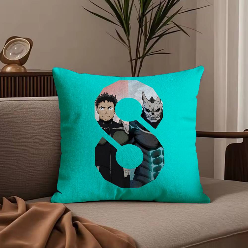 Cool Anime K-Kaiju No.8 Pillow Case Anti-dustmite Pillowcase Invisible Zipper Silky Short Plush Sofa Cushion Cover