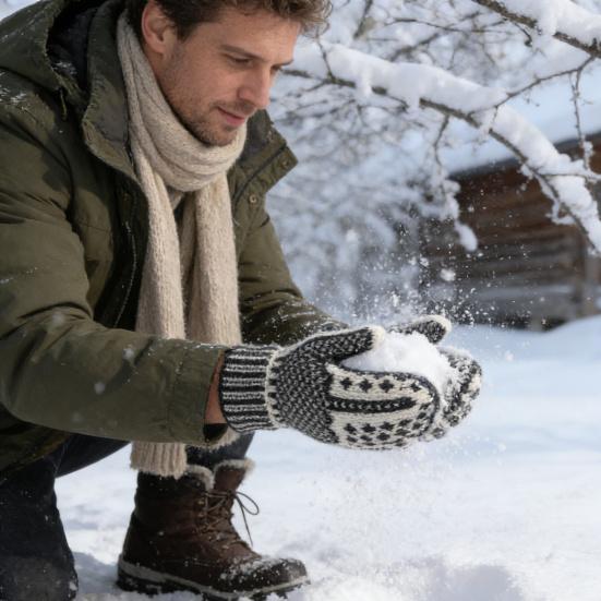 Rękawiczki Naughty List Zimowe Ciepłe Przytulne Dzianinowe Rękawiczki z Ukrytym Nastawieniem Zabawne