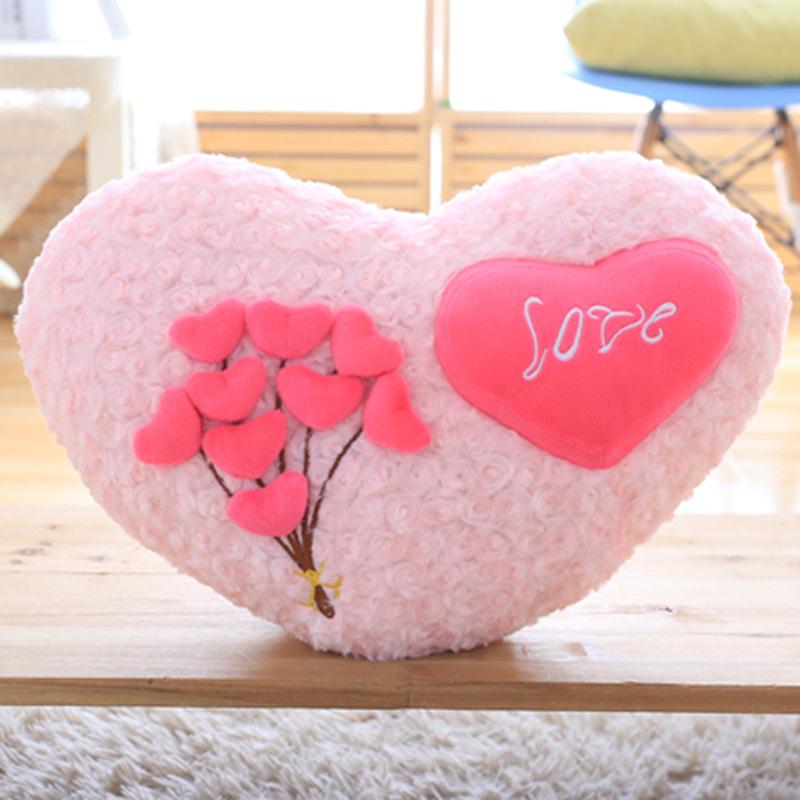 

Rose Love Shape Throw Pillow Sofa Car Seat Cushion Stuffed Plush Doll Playthings Cushion Home Decoration Cushions Wedding Lovers Gifts 48x45CM