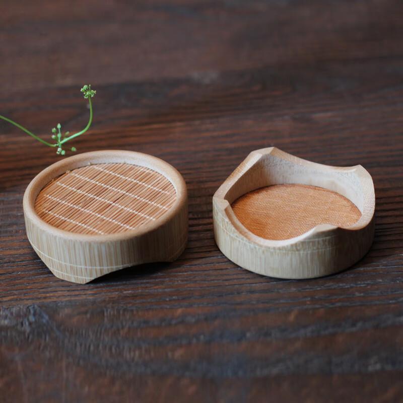 Round Bamboo Woven Teapot Coasters (2-Pack)
