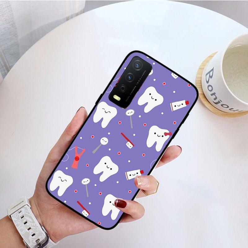 Funda Cartoon Lovely Dentist Tooth Phone Cover For Vivo Y31 Y30 Y33S Y11S Y12S Y17 Y20 Y20S Y21S Y1S Y53S Y15 Y19 Y91C V23 Cases