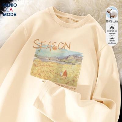 GENIOLAMODE Men's Pure Cotton Long Sleeve T-Shirt