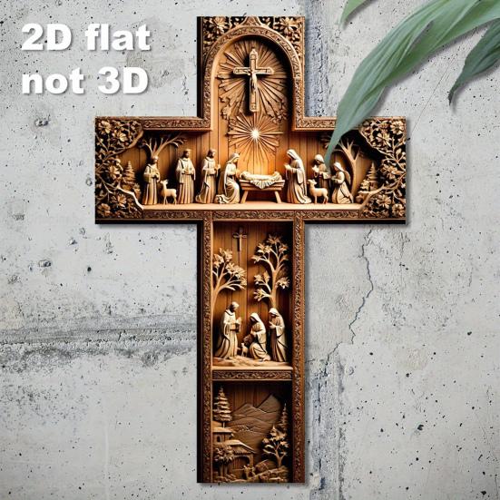 Yousheng Vintage Jesus Christ Wall Decoration 2D Wooden Savior Wall Art Home Office Living Room Bedroom Wall Hanging Christian Religious Ornament