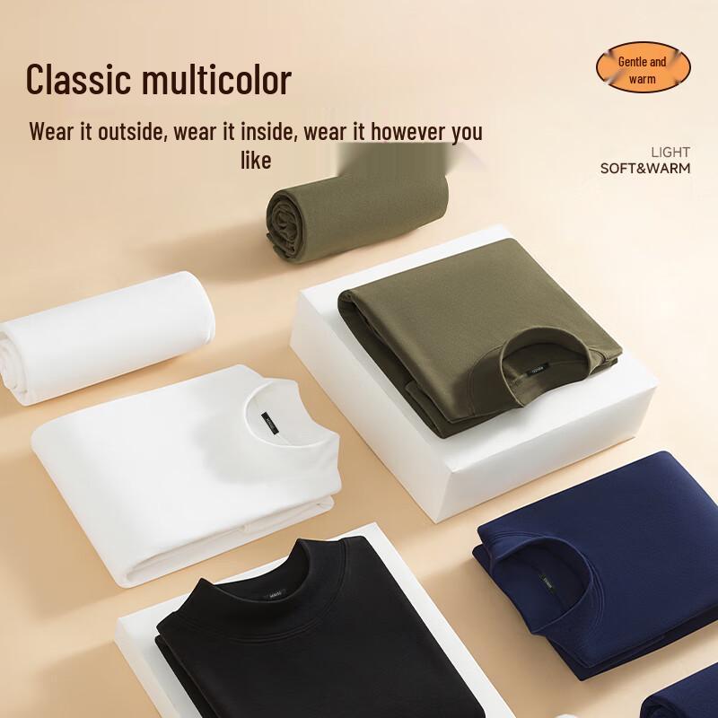 MINISO Men's Half-Zip Double-Sided Fleece Base Layer T-Shirt