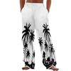New beach men's printed casual cotton linen loose trousers