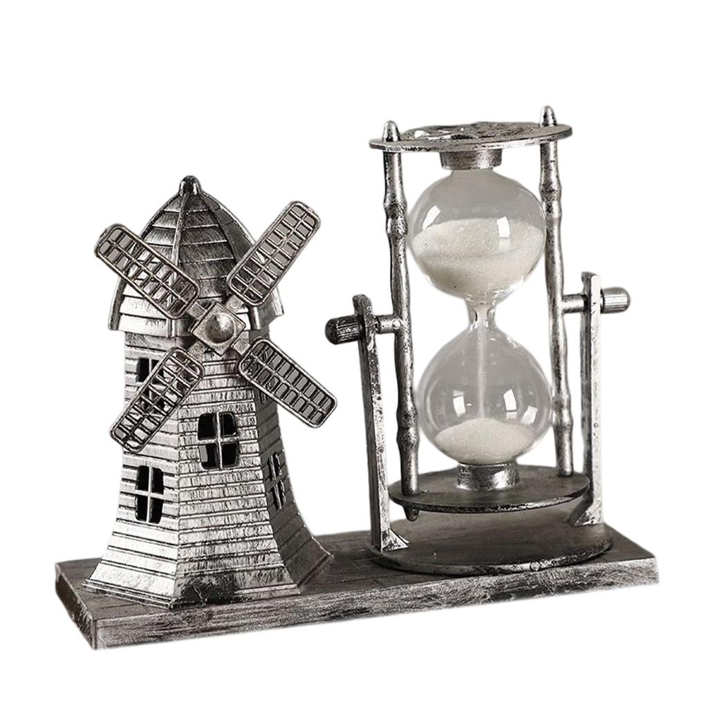 Retro Style Hourglass Sand Timer Sandglass Centerpiece Statue Sculpture Ornaments for Desk Bedroom Book Shelf Decorations