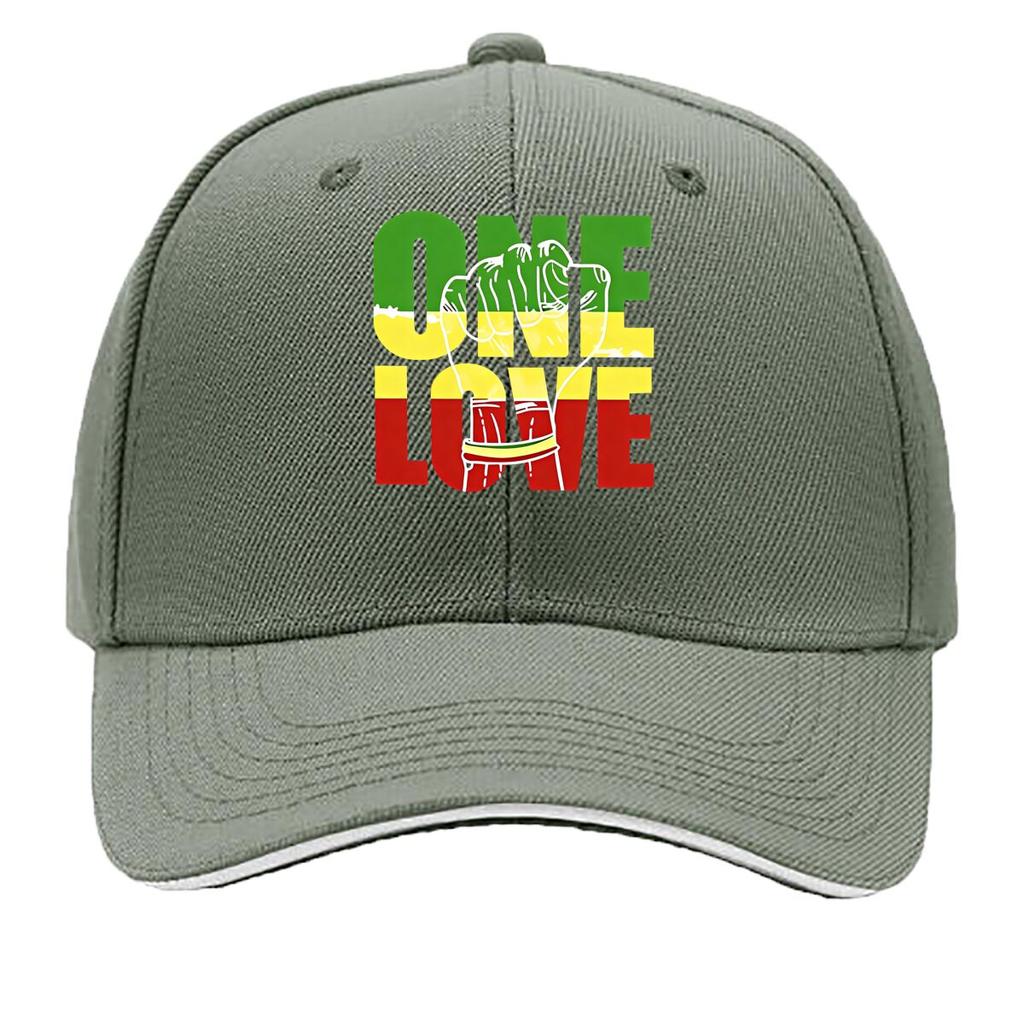ONE LOVE Print Adjustable Snapback Lightweight Hat for Outdoor Activities Sports and Fishing Sandwich Baseball Cap