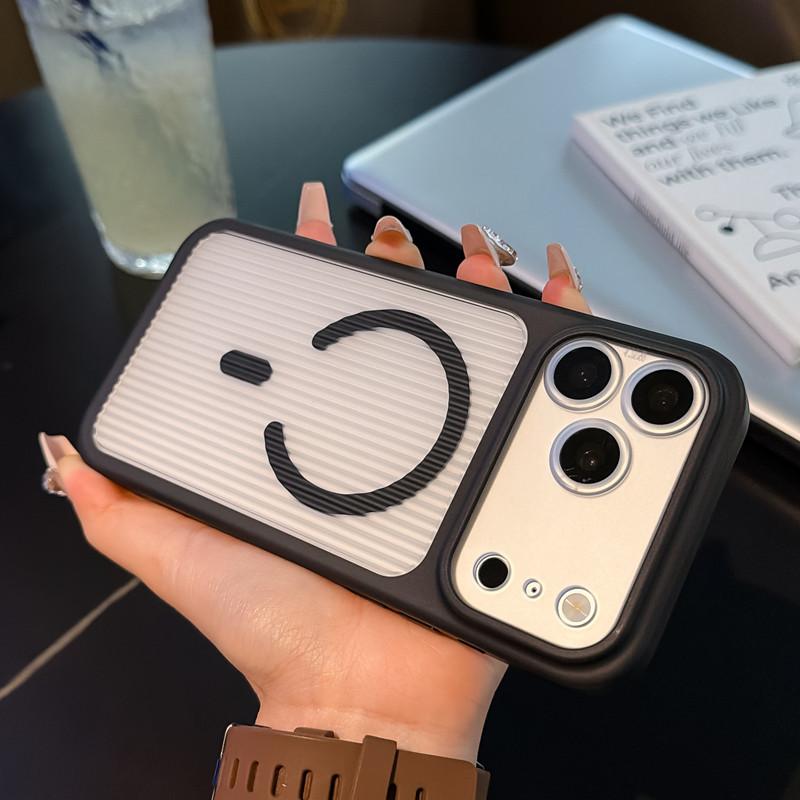 Corrugated ice mist magnetic attraction is suitable for iPhone17PROMAX matte skin mobile phone case Apple 16 simple PC hard case