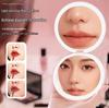 Compact Rechargeable Cosmetic Bag with LED and Foldable Handheld Makeup Mirror for Female Students