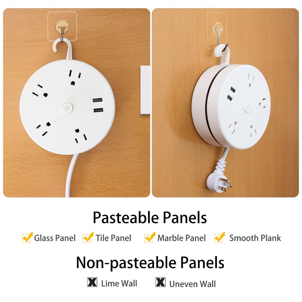 Surge Protector Power Strip with 4 Outlets & 2x USB Ports for Tablet Smartphones