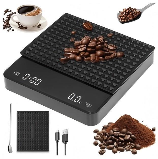 Chytrá kávová váha s vysokou přesností a časovačem pro pour-over a kuchyňské použití