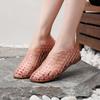 Fashion 2025 Women New Beach Fashion Flat Sandals with Hollow PVC Breathable Summer Outerwear Baotou Bag Breathable Casual Jelly Sandals