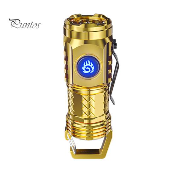 

Мини портативный фонарик водонепроницаемый несколько режимов освещения водонепроницаемый перезаряжаемый сверхмощный светодиодный фонарик золотистый