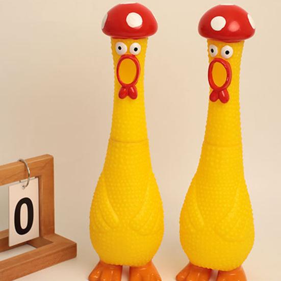 Stress Relief Screaming Chicken Toy Waterproof PVC Yellow Chick Squeaky Toy Squawking Animal Noise Maker Toy Prank Gag Gift