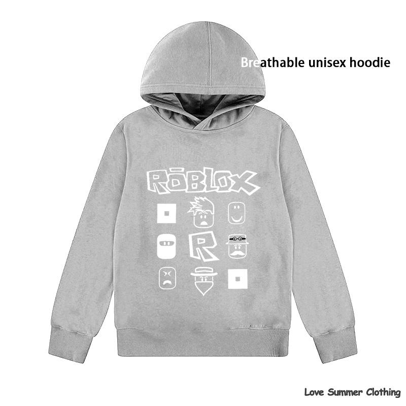 Roblox Casual Pullover Hoodie for Boys Age 4-14 with HD Print Thin Boys Pullover Sale Simple Girls Casual Wear Fall Hoodie Long Sleeve Back To School