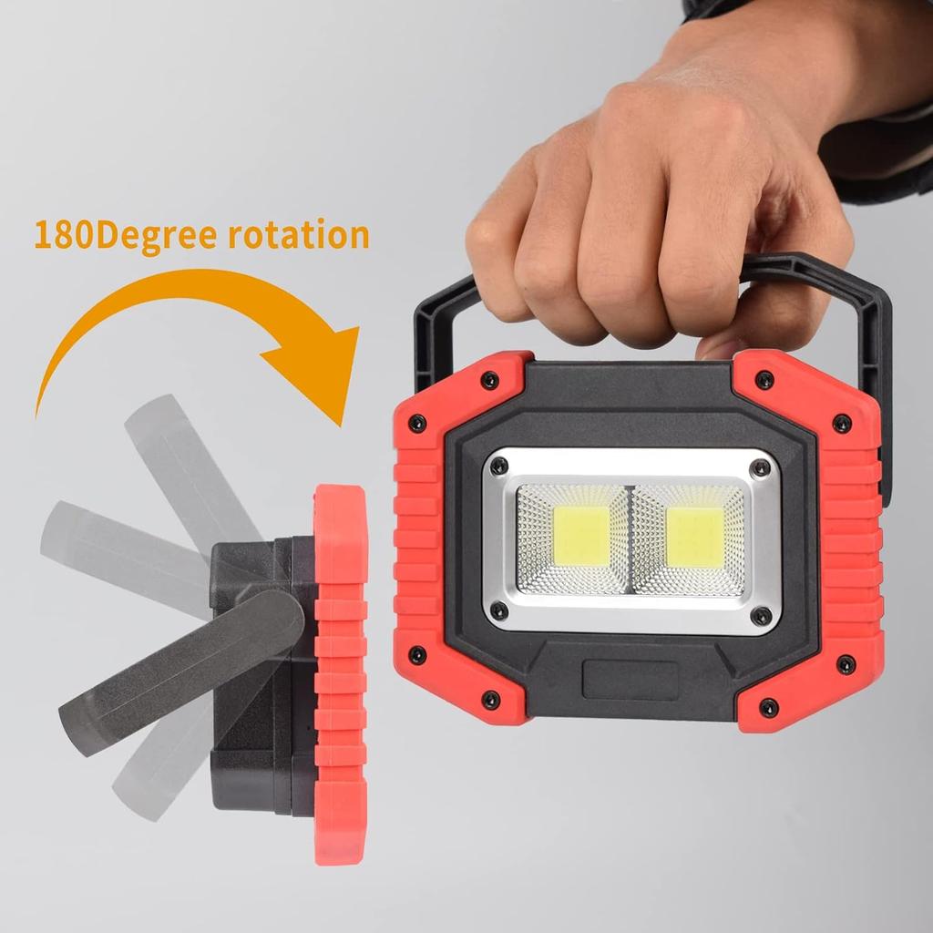 OTYTY LED Work Light 2-Pack, 30W 1500LM Portable Rechargeable Flood Lights with Magnetic Base, 4200mAh Battery for Outdoor, Camping, Hiking,