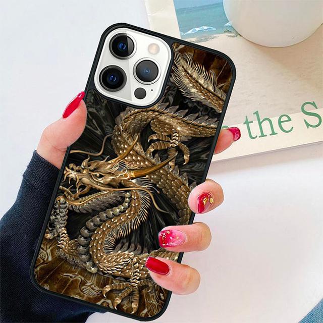 Traditional chinese Golden Dragon Phone Case Cover For iPhone 17 Air 15 16 Pro Max 14 13 12 11 Pro Max Plus
