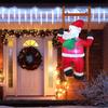 JOYFY 6 FT Christmas Inflatable Climbing Santa Hanging Inflatable Christmas Yard Decorations for Xmas Party Lawn Décor